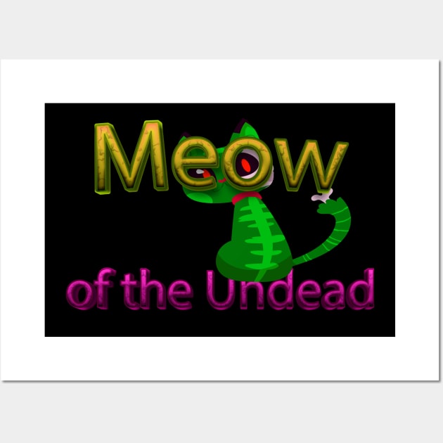 Meow Of The Undead Paws & Claws: Halloween cat Prints with Pets Wall Art by Mirak-store 